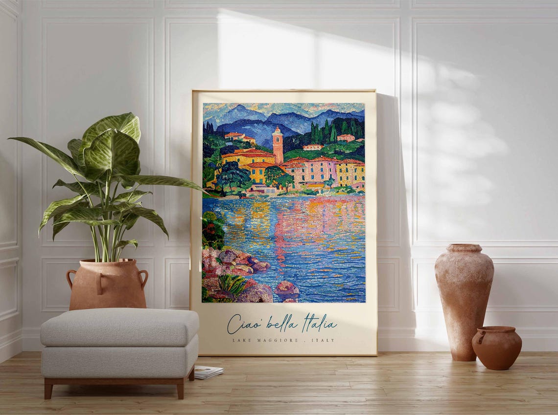 Lake Maggiore Poster Italian Travel Print Lake Maggiore Travel Art Lake Maggiore Wall Art Italy Art Italy Travel Decor Travel Gift - Image 3
