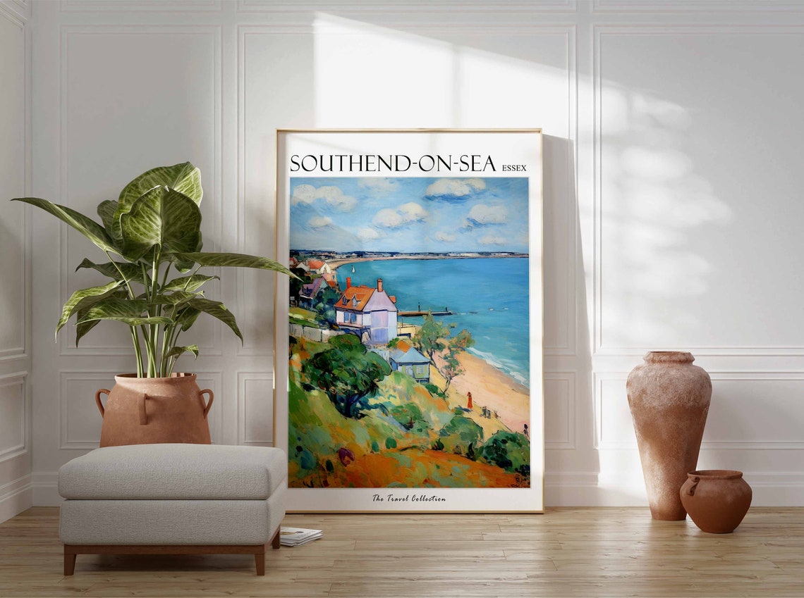 Southend On Sea Poster Southend On Sea Travel Print Essex Travel Poster British Decor Tropical Decor Southend On Sea Travel Poster - Image 3