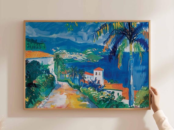Colombia Travel Poster South America Landscape Art Print