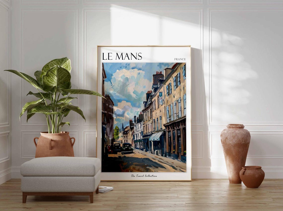 Le Mans Poster France Travel Print French Decor Europe Travel Poster European Wall Art City Print Le Mans Gift Le Mans Travel Poster - Image 3