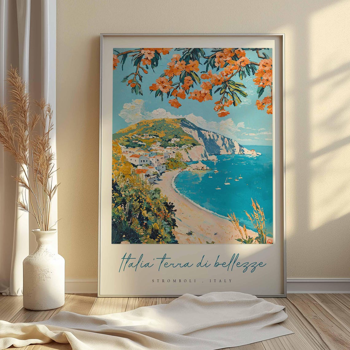 Stromboli Poster Italian Travel Print Stromboli Travel Art Stromboli Wall Art Italy Art Italy Travel Decor Italian Travel Gift - Image 2