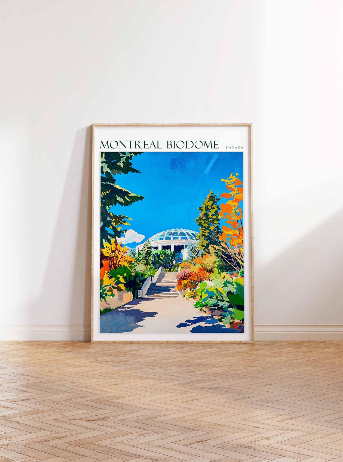 Montreal Biodome Canada Autumn Garden Steps Fall Foliage Travel Poster - Image 4