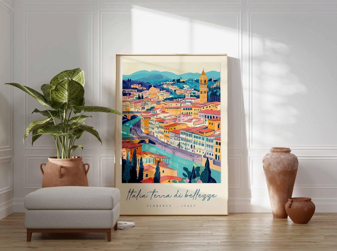 Florence Poster Italian Travel Print Florence Travel Art Florence Wall Art Italy Art Italy Travel Decor Italian Travel Gift - Image 3