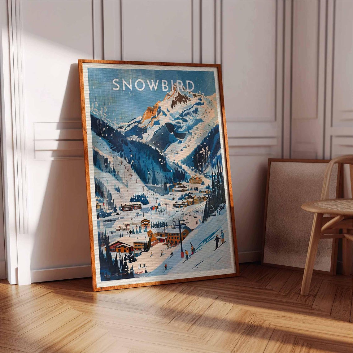 Snowbird Golden Sunset Over the Big Mountain Peaks Utah Poster - Image 3