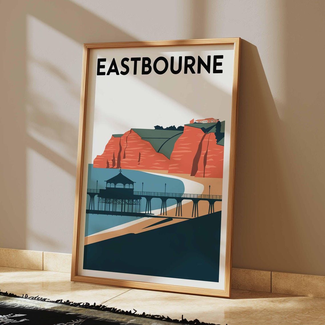 Eastbourne Print Coastal Travel Poster East Sussex Travel Print Coastal Wall Art Seaside Art Coastal Gift Uk Coast Art Beach Decor - Image 2