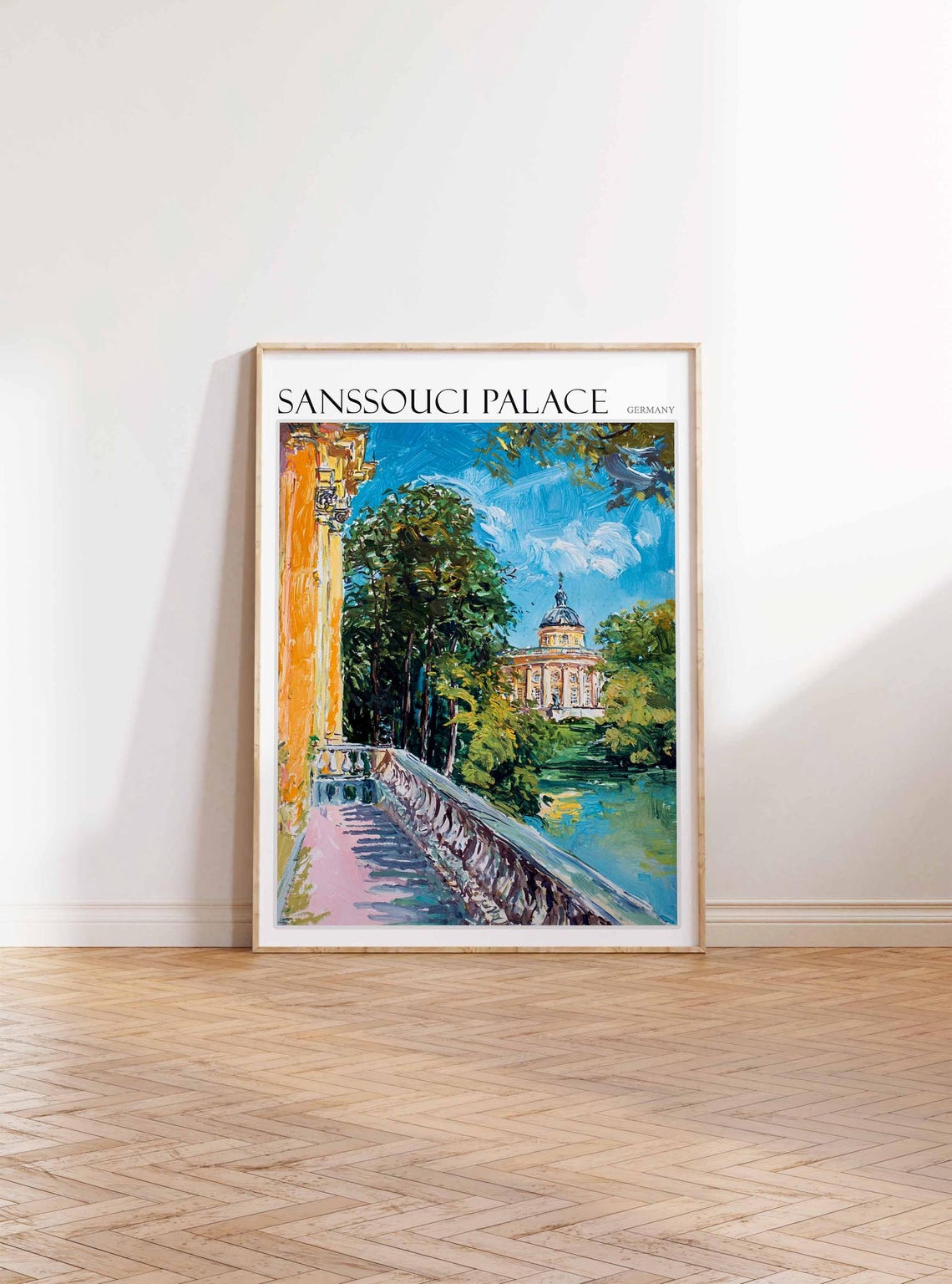 Sanssouci Palace Poster Sanssouci Palace Travel Print German Travel Poster German City Art Travel Poster Travel Wall Art German Gift - Image 2