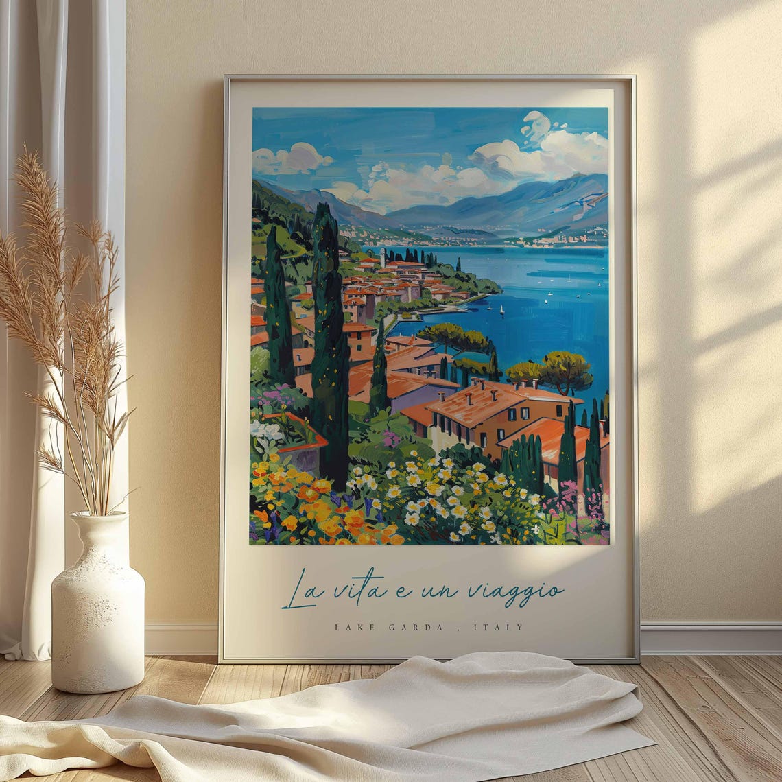 Lake Garda Poster Italian Travel Print Lake Garda Travel Art Lake Garda Wall Art Italy Art Italy Travel Decor Italian Travel Gift - Image 2
