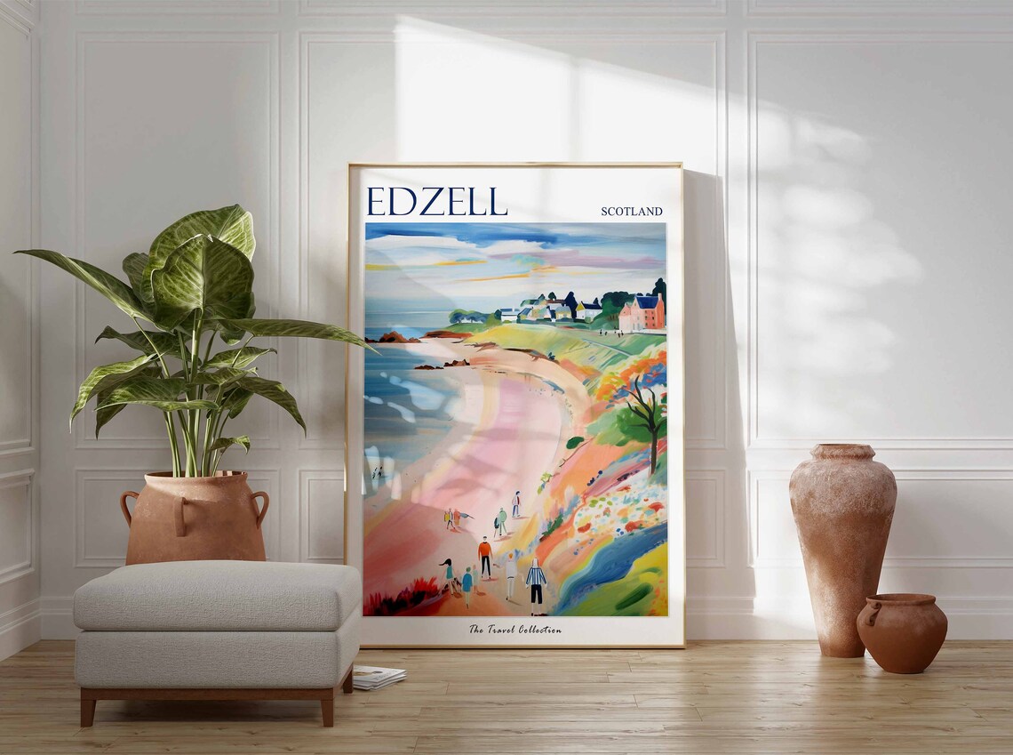 Edzell Scotland Rocky Cove With Cliff Top Views Travel Poster - Image 3
