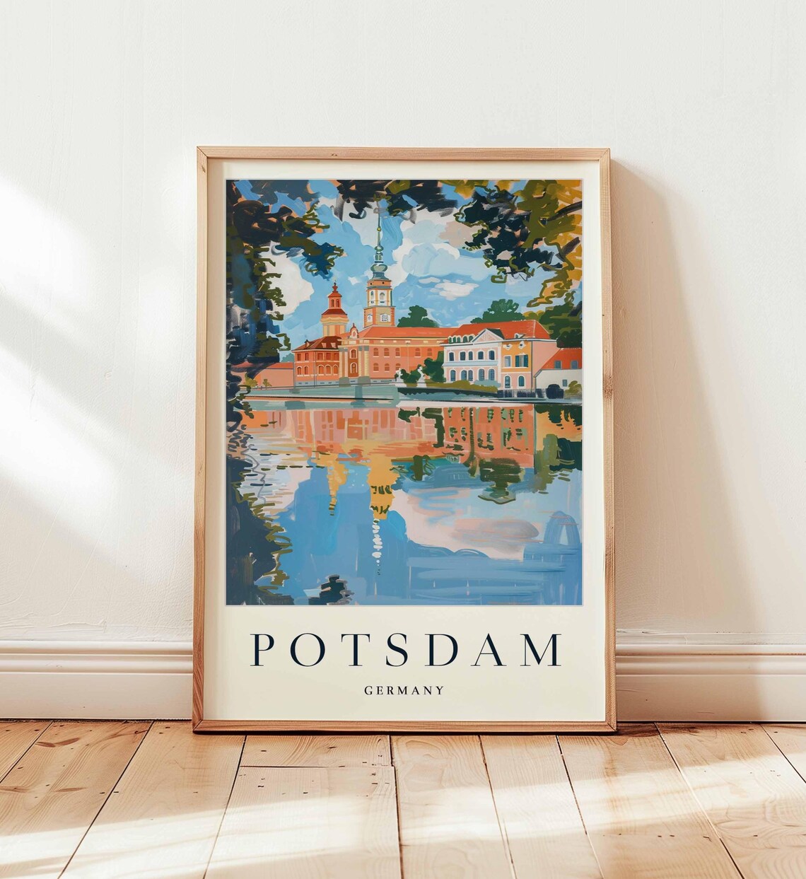 Potsdam Germany Historic Palace Reflected On Still Water Poster