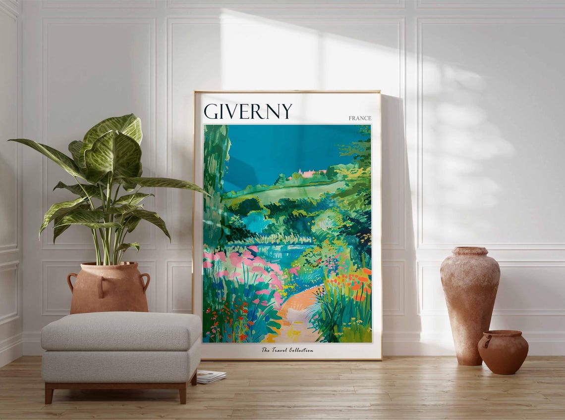 Giverny Poster France Travel Print French Decor Europe Travel Poster European Wall Art Giverny Gift Giverny Travel Poster - Image 3