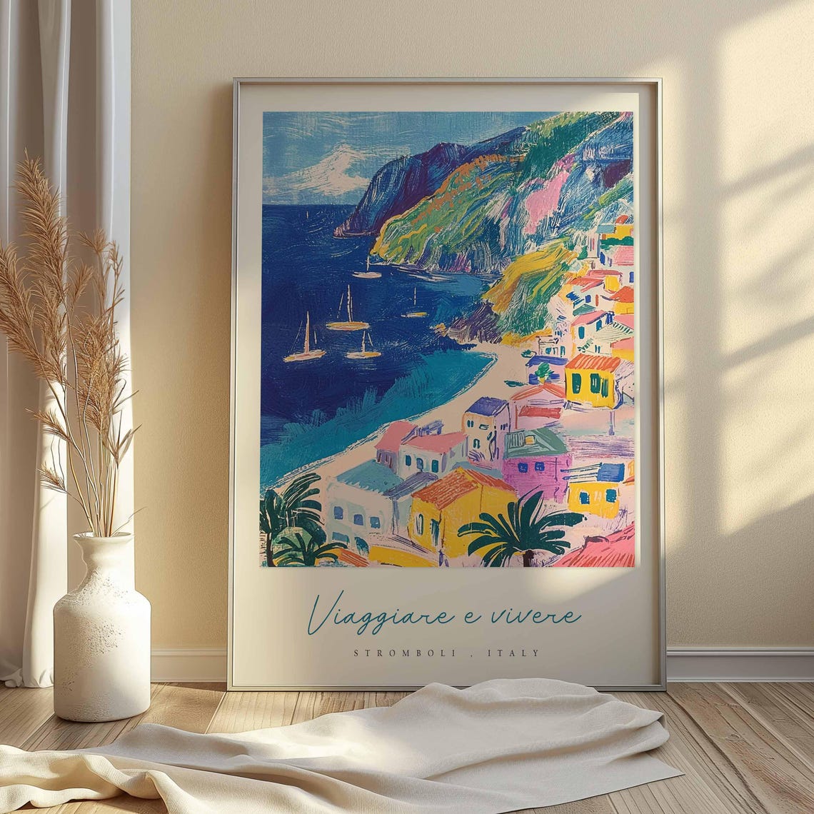 Stromboli Poster Italian Travel Print Stromboli Travel Art Stromboli Wall Art Italy Art Italy Travel Decor Italian Travel Gift - Image 2