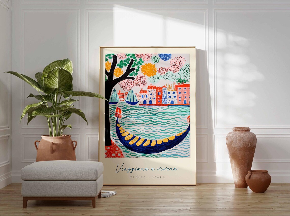 Venice Gondola Turquoise Water Viaggiare E Vivere Sailboats Poster - Image 3