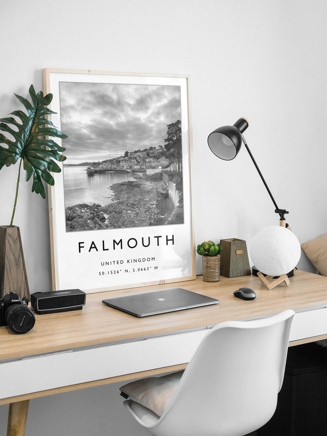 Falmouth Travel Print Falmouth England Travel Poster Seaside Travel Print Travel Art Travel Poster Black And White Gift A2a3a4 - Image 3