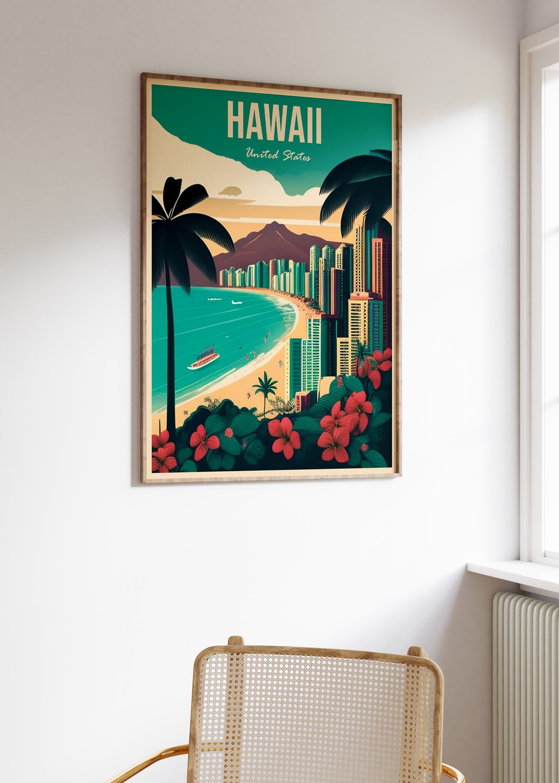 Hawaii Travel Print Hawaii Travel Poster Hawaii Travel Wall Art Colourful Travel Art Vintage Travel Travel Gift A1a2a3a4 - Image 3