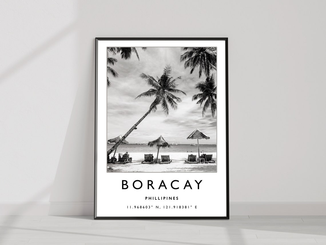 Borocay Travel Print Borocay Philippines Travel Poster Travel Print Travel Art Travel Poster Black And White Travel Gift A2a3a3 - Image 2