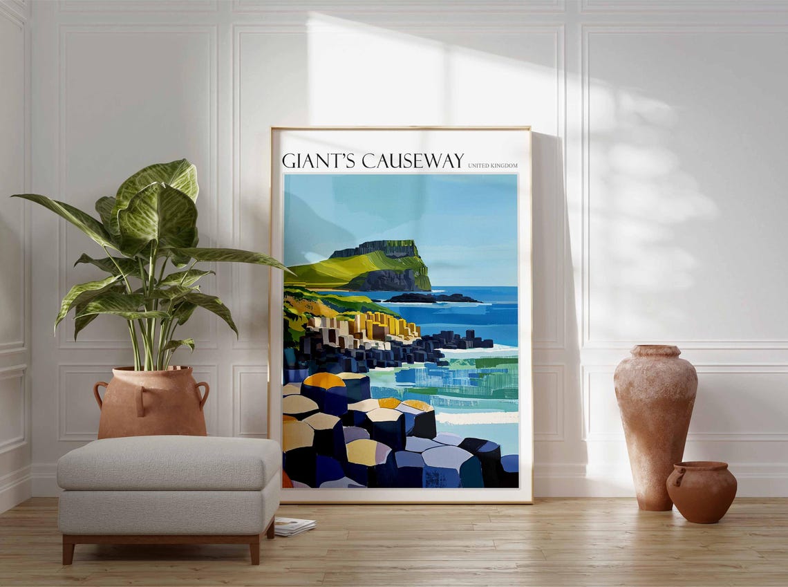 Giants Causeway United Kingdom Columns Bay Headland Art Poster - Image 2