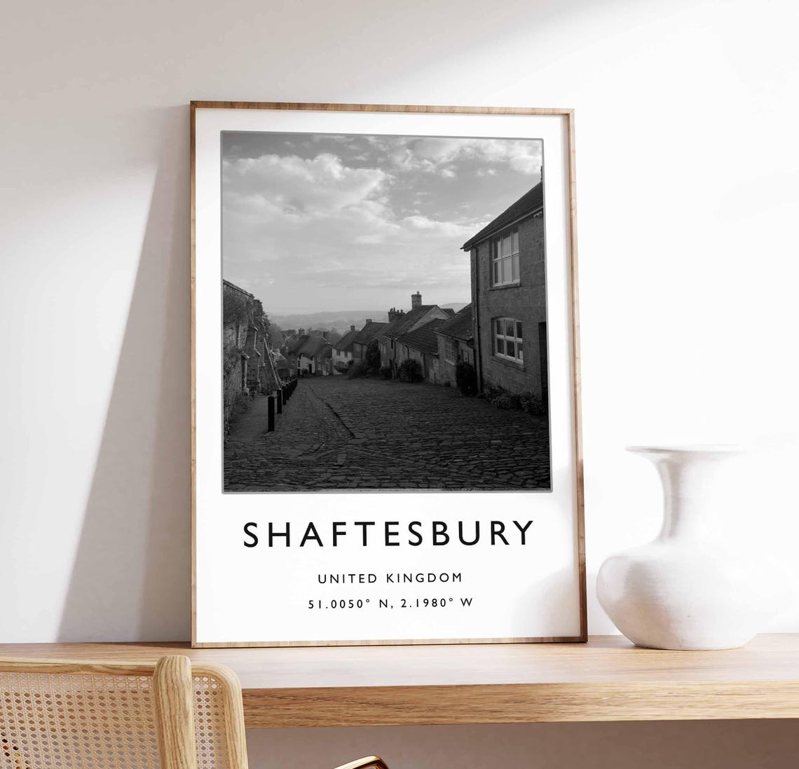 Shaftesbury England Gold Hill Cobbled Street Photo Art Poster
