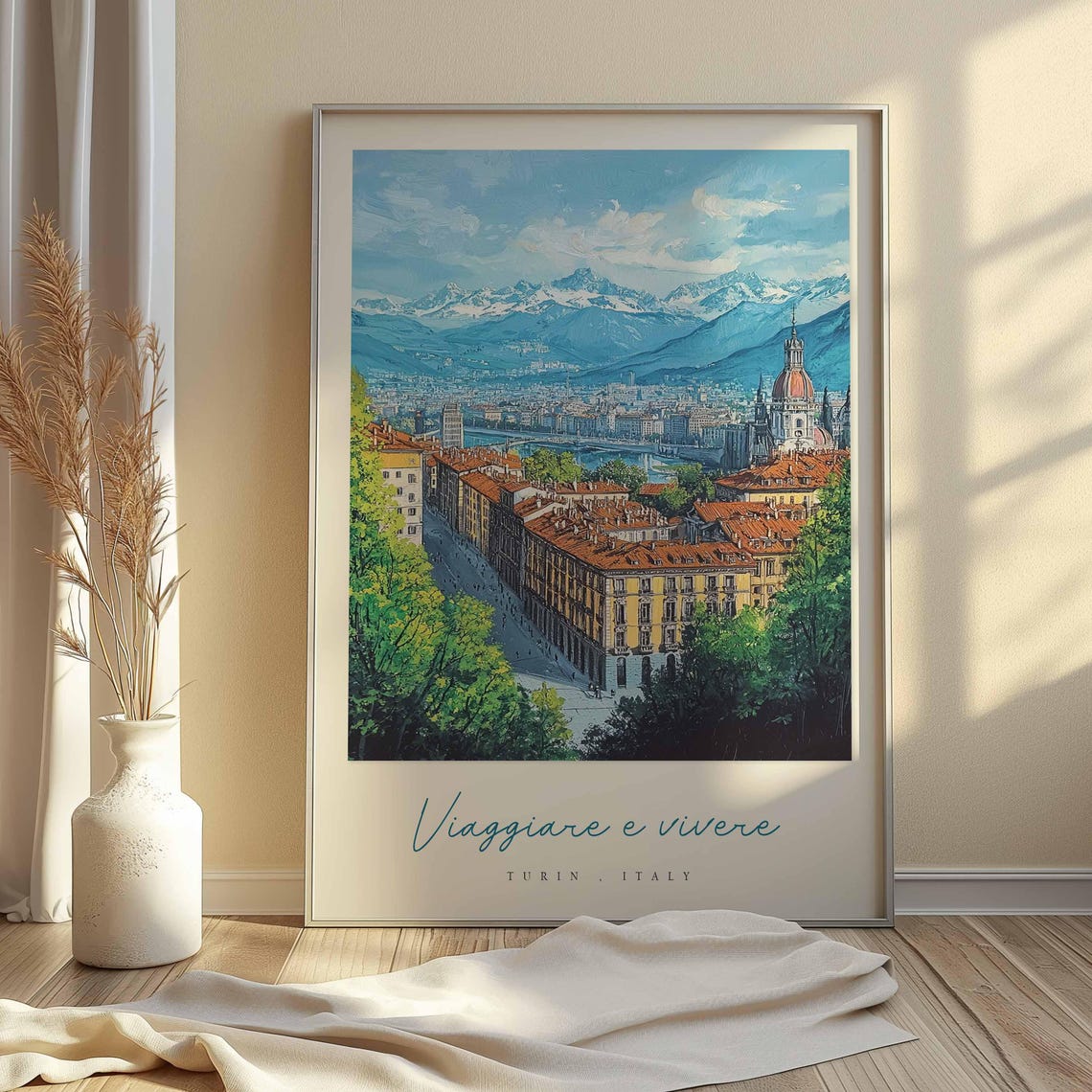 Turin Poster Italian Travel Print Turin Travel Art Turin Wall Art Italy Art Italy Travel Decor Italian Travel Gift - Image 2