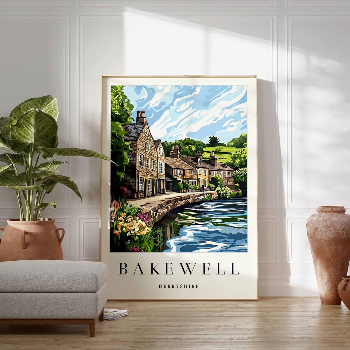 Bakewell Travel Poster, Peak District Art Print