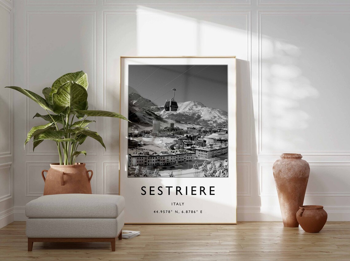 Sestriere Ski Poster, Italy Travel Poster - Image 2