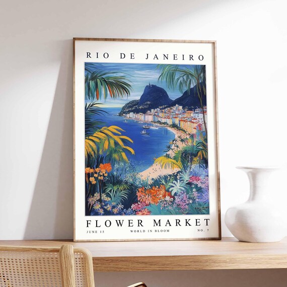 Rio De Janeiro Flower Market Poster Print Brazilian Floral Wall Art Decor Botanical Brazil