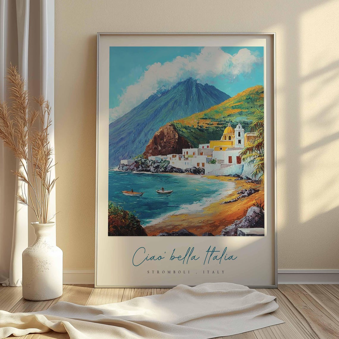 Stromboli Poster Italian Travel Print Stromboli Travel Art Stromboli Wall Art Italy Art Italy Travel Decor Italian Travel Gift - Image 2