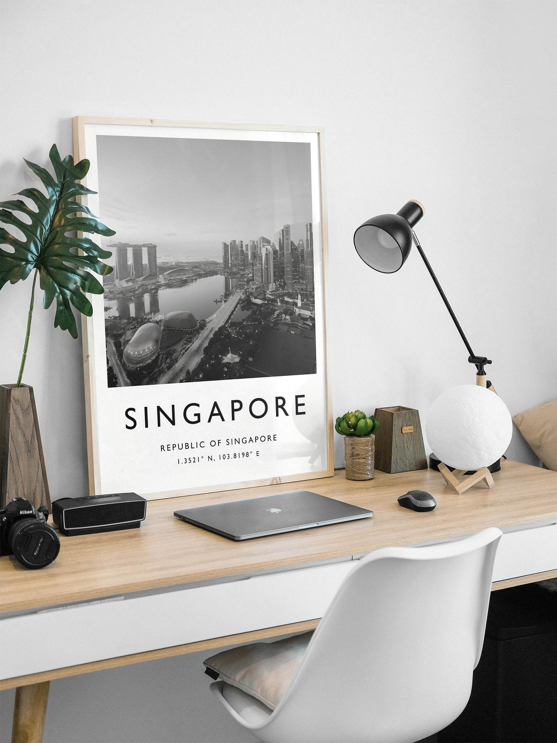 Singapore Black And White Travel Poster - Image 2