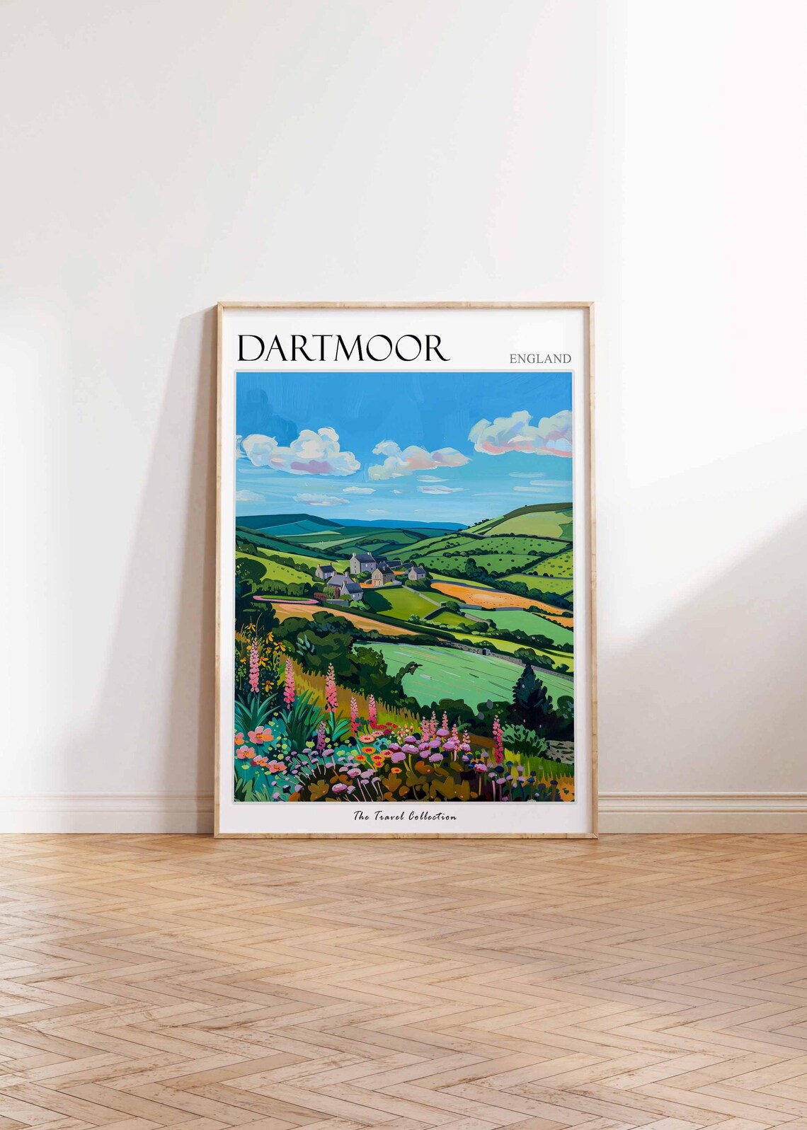Dartmoor England Stone Village Green Valley Wildflowers Poster - Image 2
