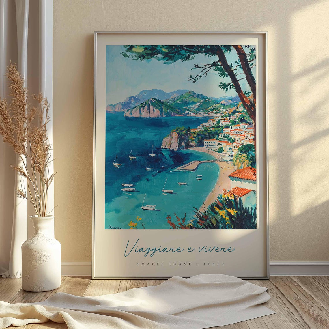 Amalfi Coast Poster Amalfi Coast Travel Print Amalfi Coast Travel Art Amalfi Coast Wall Art Italy Art Italy Travel Decor Travel Gift - Image 2