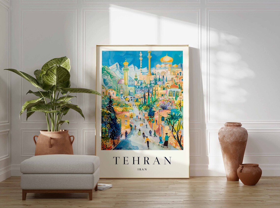 Tehran Travel Poster, Iranian City Travel Print - Image 3
