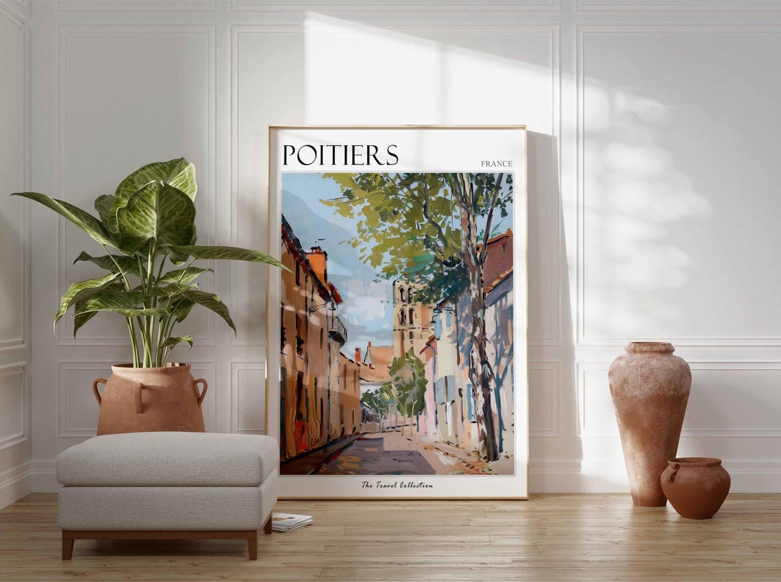 Poitiers Poster France Travel Print French Decor Europe Travel Poster European Wall Art Poitiers Gift Poitiers Travel Poster - Image 3