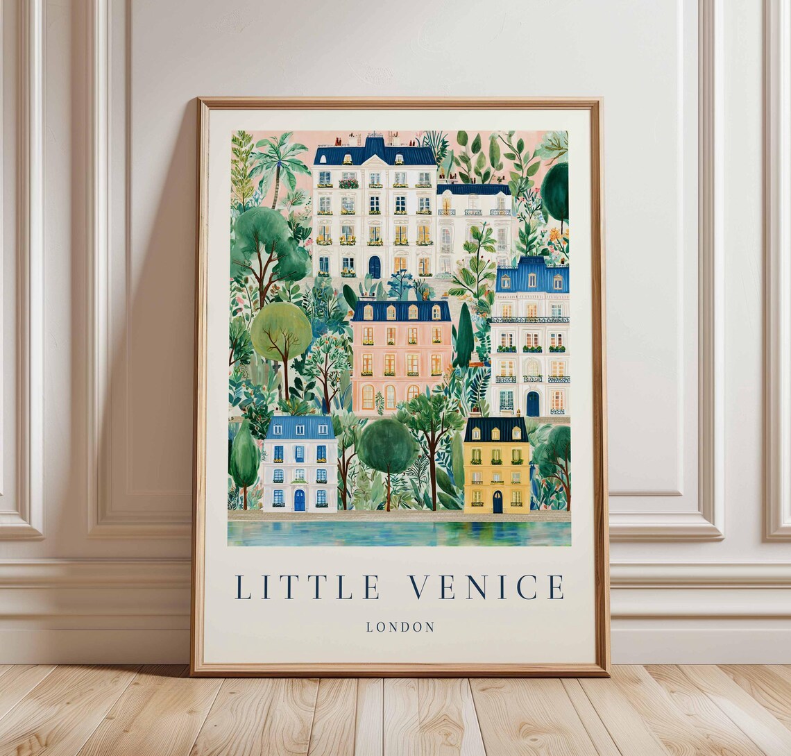 Little Venice London Poster Canal Narrowboat Travel Art