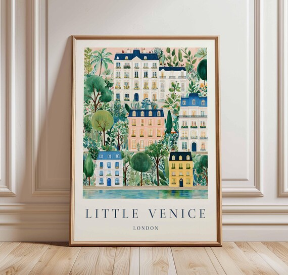 Little Venice London Poster Canal Narrowboat Travel Art