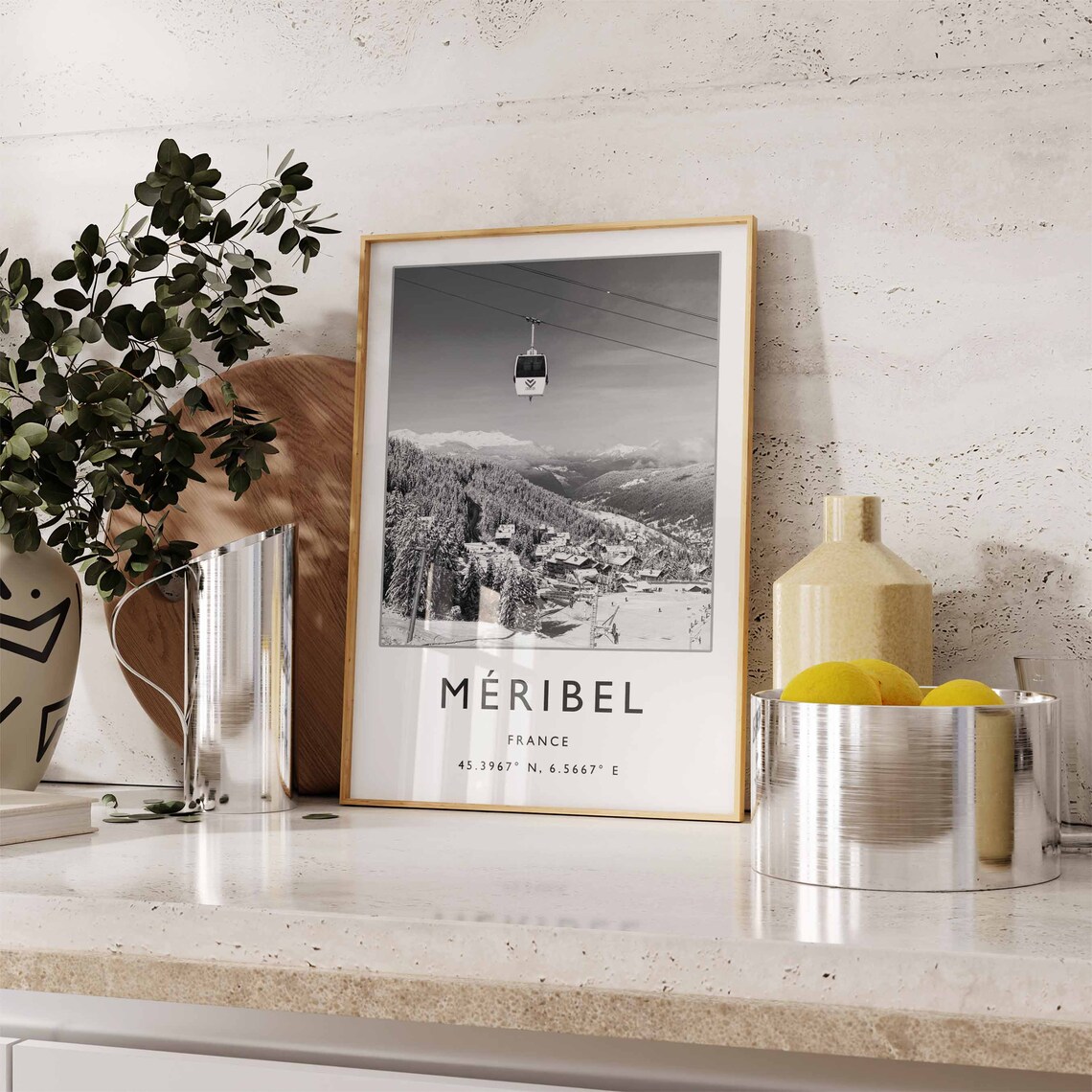 Meribel Ski Travel Poster, French Skiing Art - Image 2