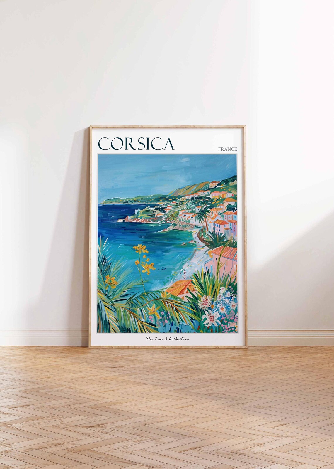 Corsica France Coastal Cliffs Village Mediterranean Travel Poster - Image 2