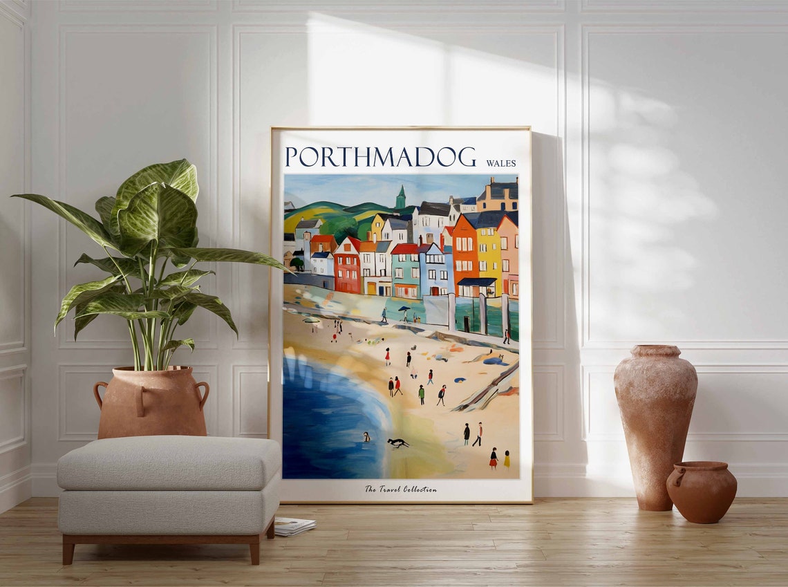 Porthmadog Poster Porthmadog Travel Print Wales Travel Poster Welsh Decor Tropical Decor Porthmadog Gift Porthmadog Travel Poster - Image 2