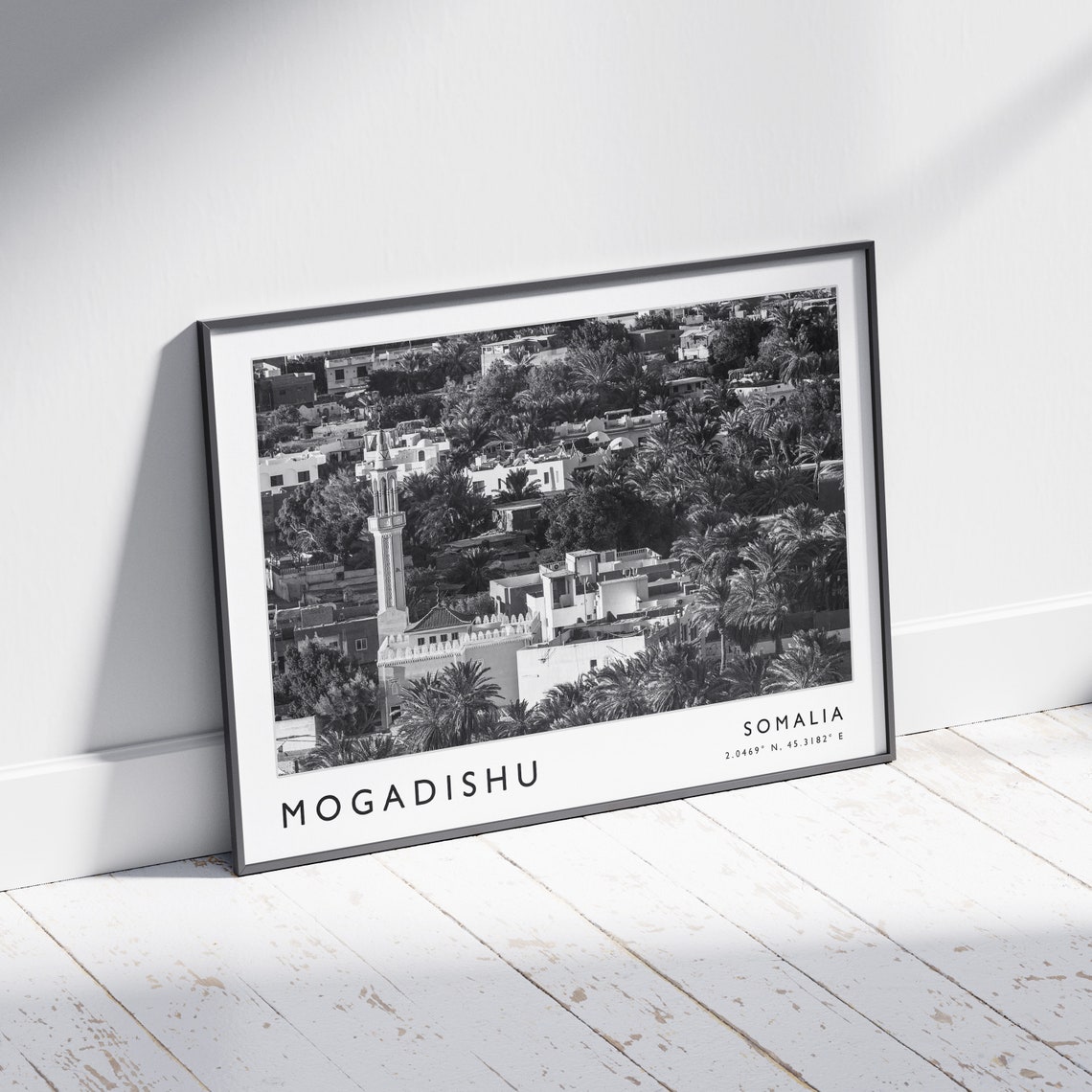 Mogadishu Travel Print Mogadishu Travel Poster Somalia Travel Print Somalia Print Black And White Travel Poster Travel Art Travel Gift - Image 2