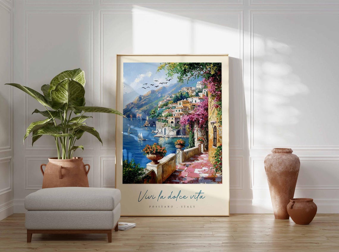 Positano Poster Italian Travel Print Positano Travel Art Positano Wall Art Italy Art Italy Travel Decor Italian Travel Gift - Image 3