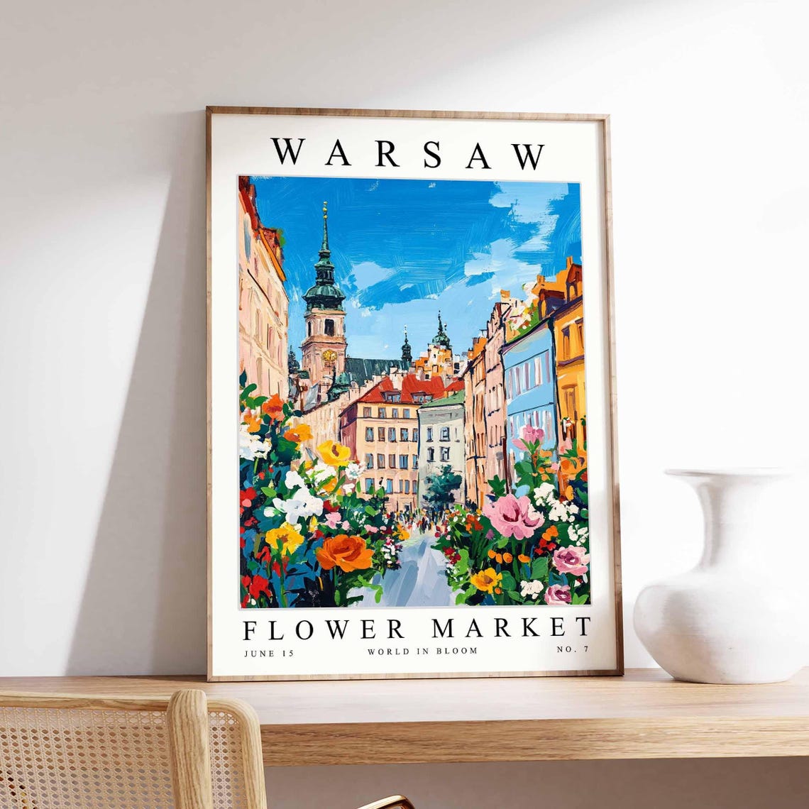 Warsaw Flower Market Poster Warsawprint Polish Floral Wall Art Warsawfloral Decor Botanical Poland Print Europe Travel