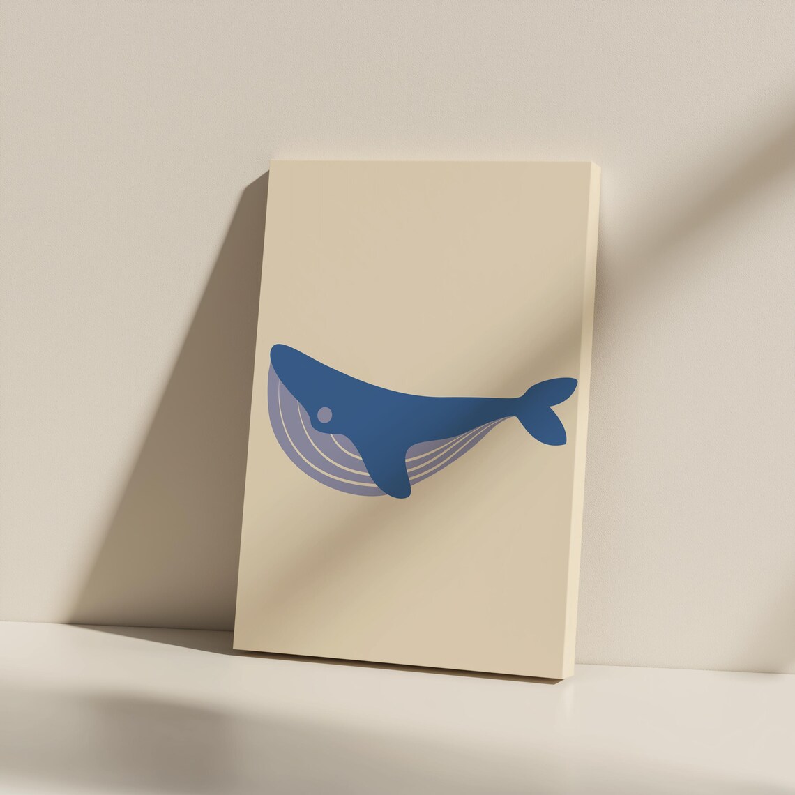 Minimalist Whale Wall Art Oceaninspired Decor Unframed Matte Canvas Multisize