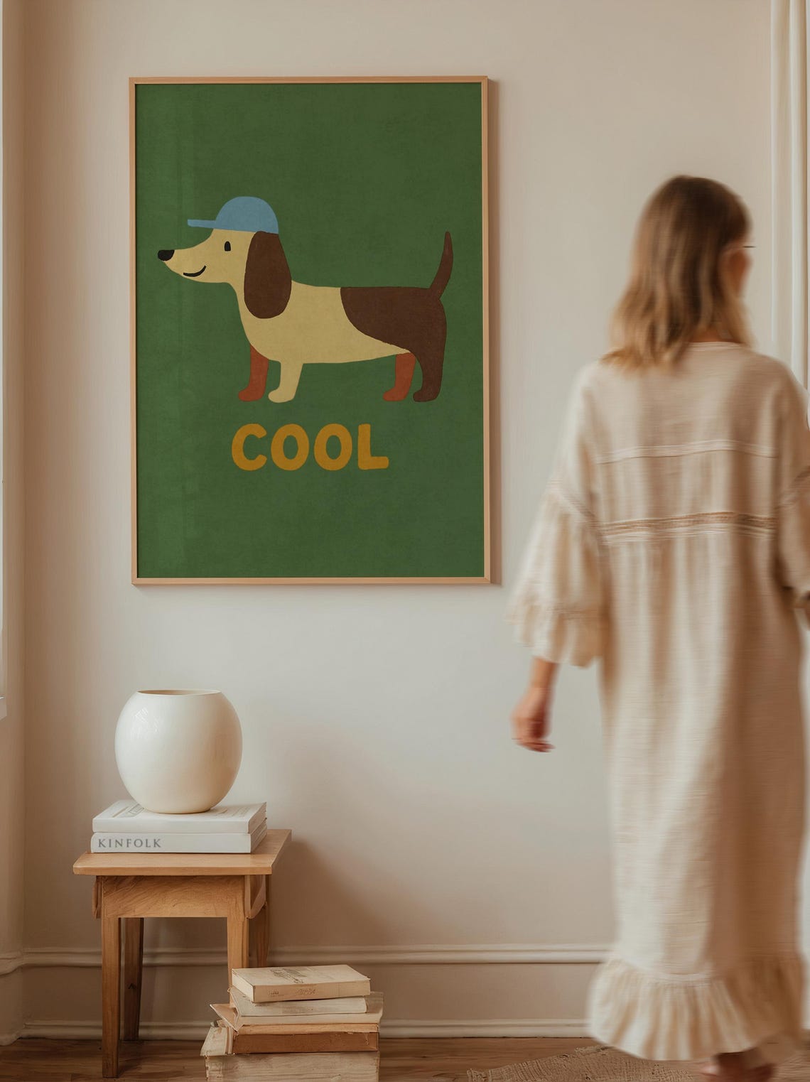 Dachshund In Hat Print Whimsical Dog Wall Art For Nursery