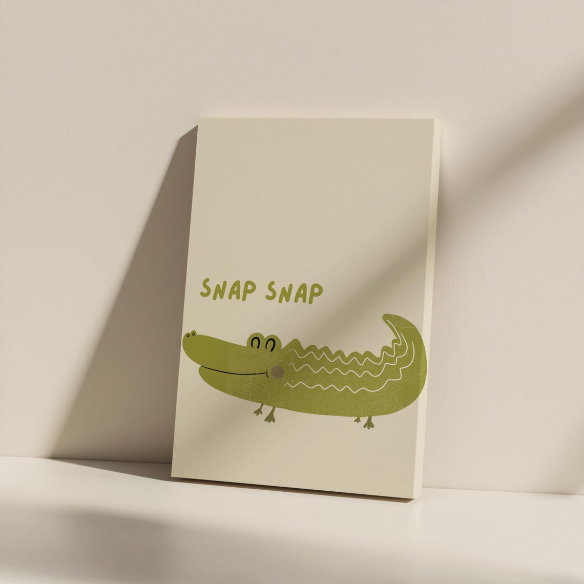 Playful Crocodile Canvas Print Nursery Kids Room Decor Unframed