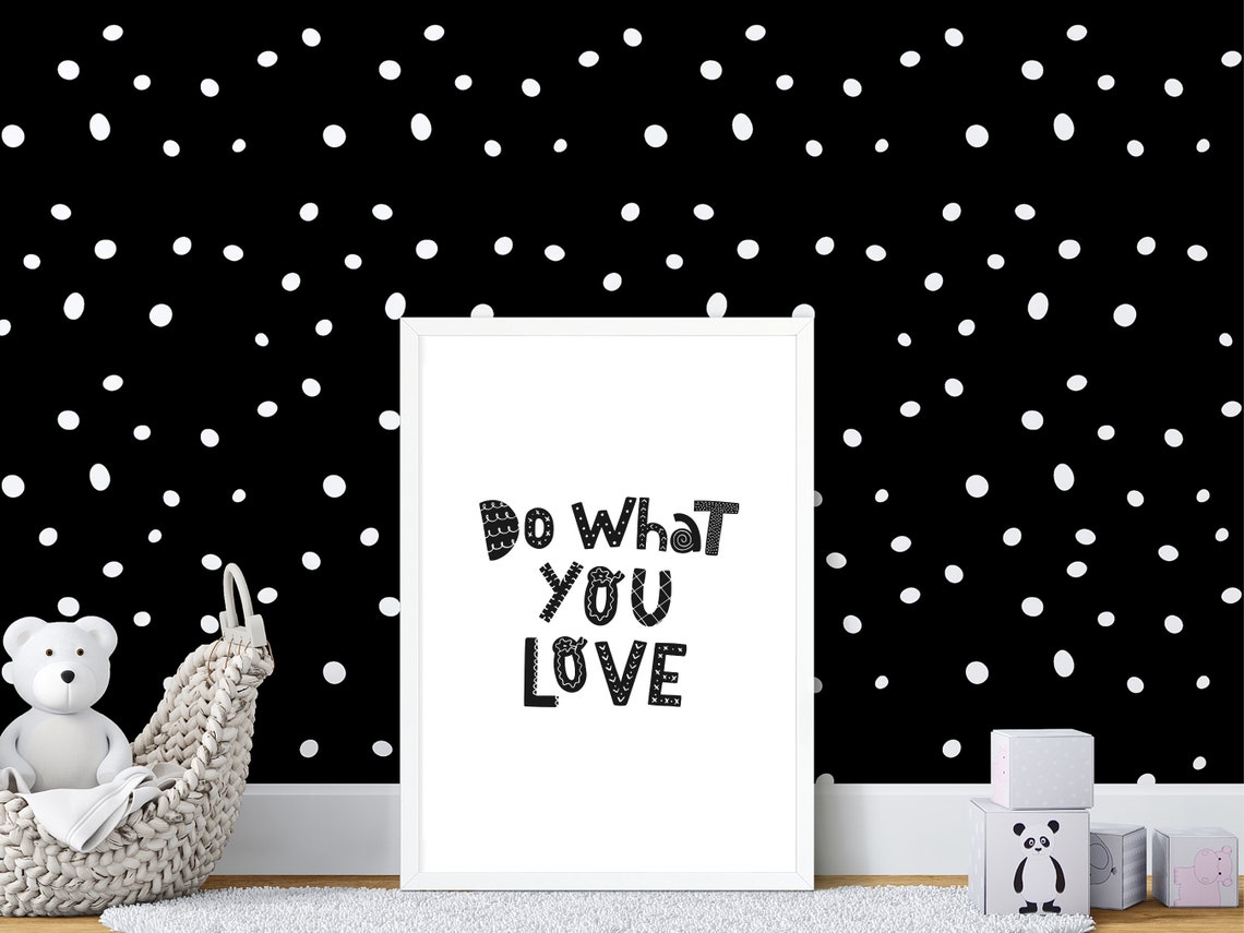 Do What You Love Black Doodle Lettering Motivational Nursery Poster - Image 3