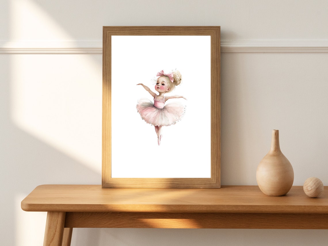 Pink Tutu Ballerina Print Little Dancer Wall Art For Girls Room Ballet Dancer Nursery Decor Gift For Girl Cute Art For Baby Girl Pdf - Image 3