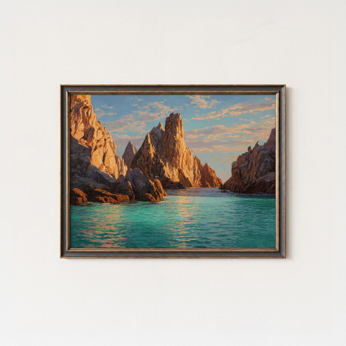 Cabo San Lucas Lands End Sunset Seascape Painting Poster Mexico