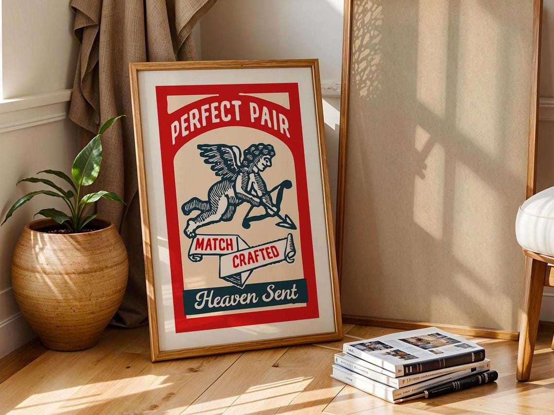 Perfect Pair Match Crafted Heaven Sent Cupid Valentine Poster - Image 4