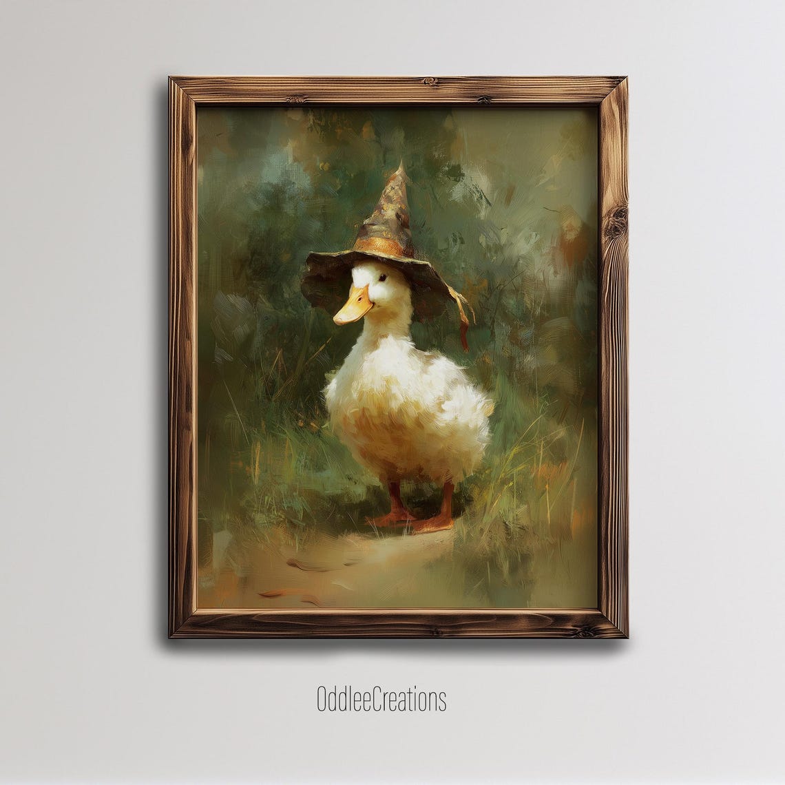 Goose Witch Art Cute In Vintage Hat Whimsical Halloween Autumn Wall Decor Instant Prt145