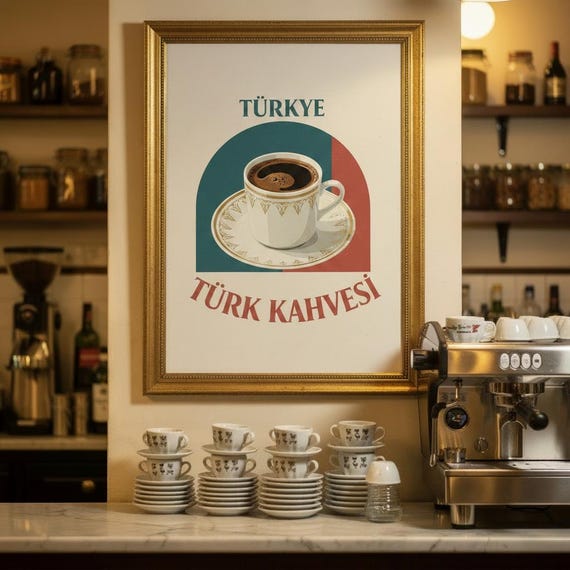 Turkish Coffee Print Vintage Trk Kahvesi Poster Bar Art