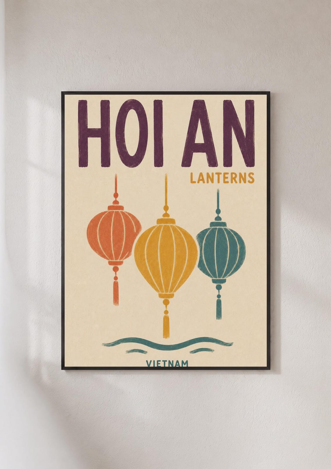 Hoi An Lanterns Vietnam Colorful Paper Lantern Travel Poster