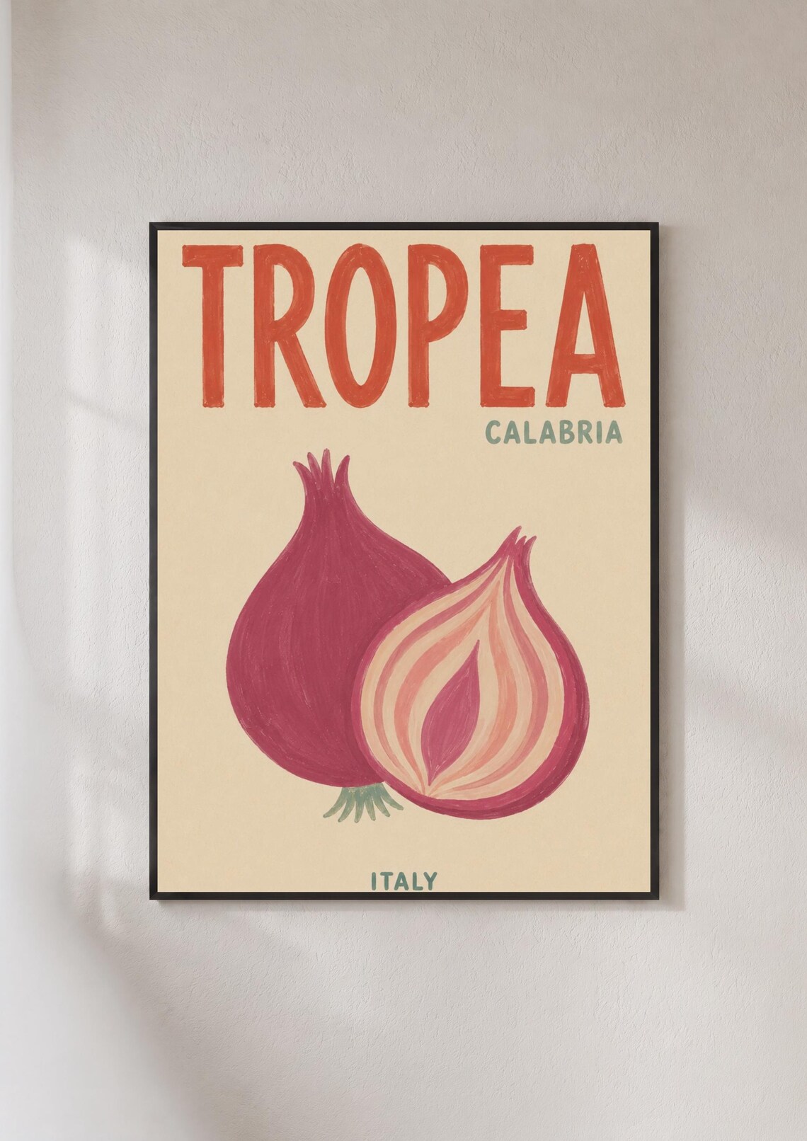 Tropea Red Onion Poster, Calabria Italy Kitchen Art
